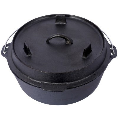  Dexmalle Pre-Seasoned Cast Iron Dutch Oven With Skillet Lid