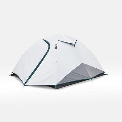  Decathlon Quechua MH100 Fresh & Black Waterproof Camping Tent 3 Person, Iced Coffee