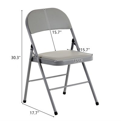  Sevobal Outdoor Portable Chairs 6PCS Foldable Soft Cushion Chair Set With PVC Seat For Living Room And Reception, Gray, 15.75"*17.72"*30.71"