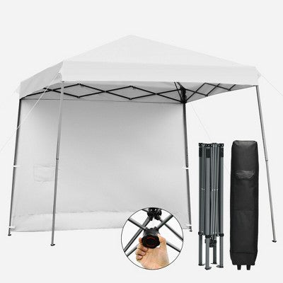  Costway 10ft X 10ft Pop Up Tent Slant Leg Canopy W/ Roll-up Side Wall