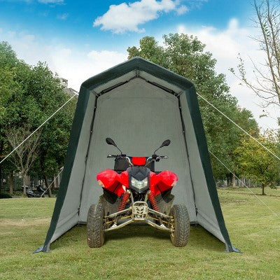  Costway 6'x8' Patio Tent Carport Storage Shelter Shed Car Canopy Heavy Duty Green