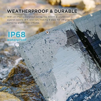  EF ECOFLOW 400W Portable Solar Panel, Foldable & Durable, Complete With An Adjustable Kickstand Case, Waterproof IP68 For Outdoor Adventures