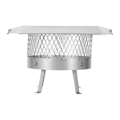  Draft King SS815U Single Flue Round 24 Gauge Slip-In Chimney Cover For 13.5"-14.5" Masonry Chimneys With Expanded Metal Mesh And Welded Legs