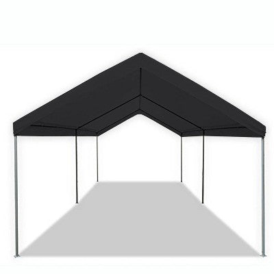  Caravan Canopy Domain 10 X 20 Ft Straight Leg Water Resistant Outdoor Sun Shade Instant Portable Shelter Canopy Tent Set W/ Roller Bag, Black (2 Pack)