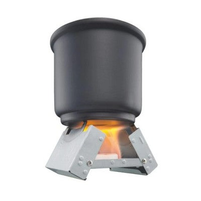  Industrial Revolution Galvanized Steel Foldable Pocket Stove With Fuel For Camping And Emergencies