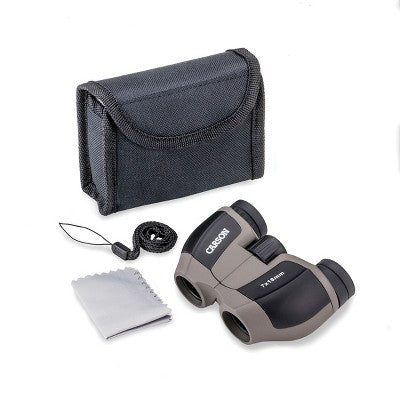  CARSON MiniScout 7x 18 Mm Ultra-Compact Porro Prism Binoculars With Wrist Strap And Pouch