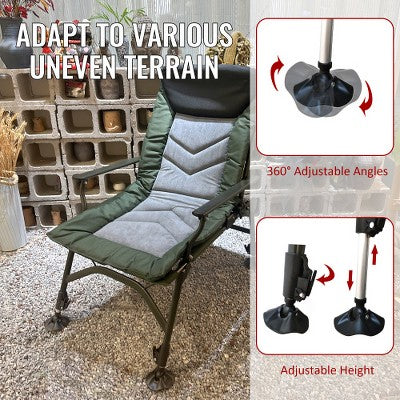  YUHAO Outdoor Adjustable Backrest Portable Folding Reclining For Camping Beach Hiking Fishing，Green+black+grey