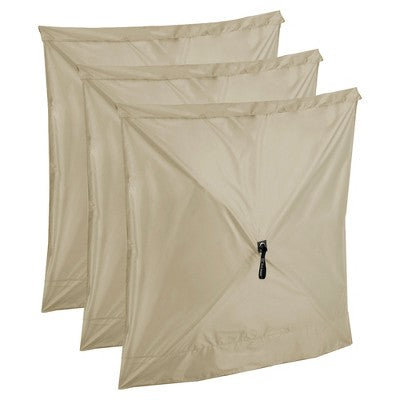  CLAM Quick Set Escape 12 X 12 Foot Portable Pop Up Outdoor Camping Gazebo Canopy Shelter Tent With Carry Bag And Wind Panels (3 Pack), Tan