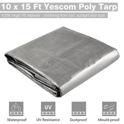  Yescom 10x15ft Heavy Duty Reinforced Poly Tarp