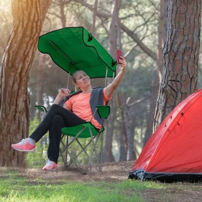  Racxily Foldable Beach Canopy Chair Sun Protection Camping Lawn Canopy Chair 330LBS Load Folding Seat