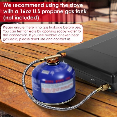  KTMBDW 3-Burner Propane Camping Stove 20000 BTUs, Portable Camp Stove With 3 Adjustable Burners And Push-Button Instant Ignition, Black