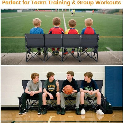  Docred Portable Bench 4/6/9 Seat Soccer Benches For Team, Folding Soccer Bench Chair Sideline Benches Camping Chairs With Carry Bag