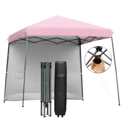  Costway 10ft X 10ft Pop Up Tent Slant Leg Canopy W/ Roll-up Side Wall