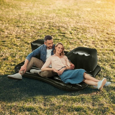  Costway Inflatable Car Air Backseat Mattress Flocking Travel SUV Camping Pad Pill & Pump