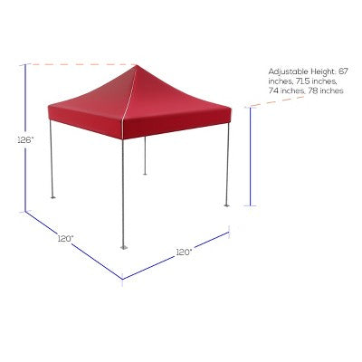  Leisure Sports Pop-Up Canopy Tent - 10' X 10', Red