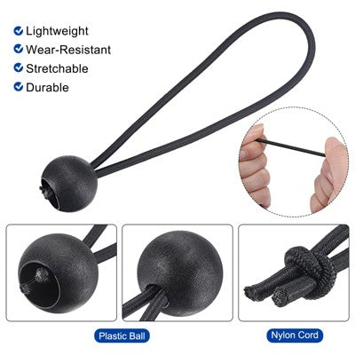  Unique Bargains Ball Elastic Cords With Tarp Clamps Kit 6 Inch Lock Grip Rope Screw Clips For Camping Tent Canopy Awning Black 12in1 Set