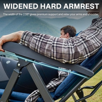  EVER ADVANCED Folding Padded Camping Chair 4 Positon Adjustable Recliner With High Back Support Portable For Adults, 300lbs Weight Capacity