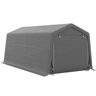  Outsunny 10' X 20' Portable Garage, Heavy Duty Carport, Storage Tent Shelter W/ Anti-UV Sidewalls And Double Zipper Doors