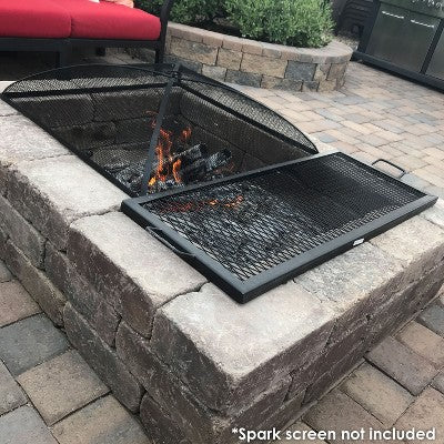 Sunnydaze Decor Sunnydaze Outdoor Camping Or Backyard Heavy-Duty Steel Round X-Marks Fire Pit Cooking Grilling BBQ Grate