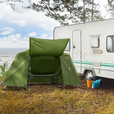  FURNIinspire Camping Tents Heightened Folding Outdoor Camping Tent With Adjustable Leg Claws, Water Proof, UV Protection, Green, 33"*94"*50"