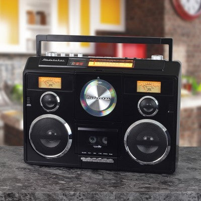  Studebaker SB2140 Sound Station Portable Stereo Boombox With Bluetooth, CD, AM/FM Radio And Cassette Player/Recorder