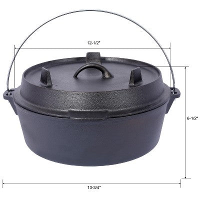  Dexmalle Pre-Seasoned Cast Iron Dutch Oven With Skillet Lid