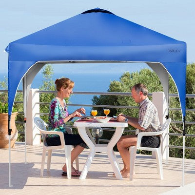  10x10 FT Outdoor Pop Up Tent Canopy Height Adjustable Sun Shelter W/ Roller Bag