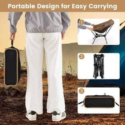  Tangkula Ultra-Lightweight Camping Chair Portable Lawn Chair W/Triangular Aluminum Frame