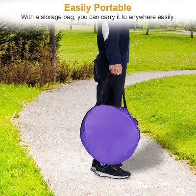  NAYSAYE Camping Tent 2-3 Person Pop Up Beach Tent With Net Window UV Protection Waterproof For Camping Outdoor, Purple