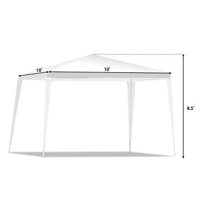  Costway 10'x10' Outdoor Heavy Duty Pavilion Cater Events Outdoor Party Wedding Tent White