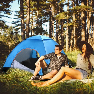  Cesicia 4 Persons Camping Waterproof Tent, Pop Up Tent, Instant Setup Tent, With 2 Mosquito Net Doors, Carrying Bag, Folding