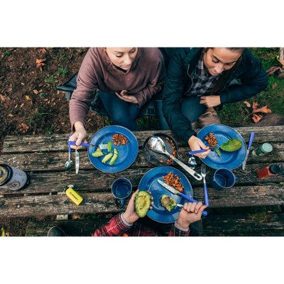  Stansport Enamel Camping Tableware Set 24 Pieces Blue