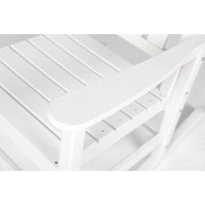  Gulches Outdoor Portable Chairs - Oversized White Rocking Chair With Wood-Texture, All-Weather Porch Rocker