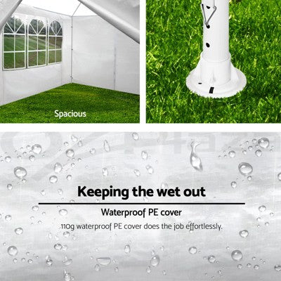  10x20 Party Tent, Outdoor Wedding Tents With 6 Removable Sidewalls, Gazebo Shelter For Parties Patio, Outside Waterproof Canopy Tent,Event Tent White