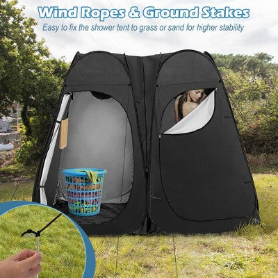  Costway Outdoor 7.5FT Portable Pop Up Shower Privacy Tent Dressing Changing Room Camping