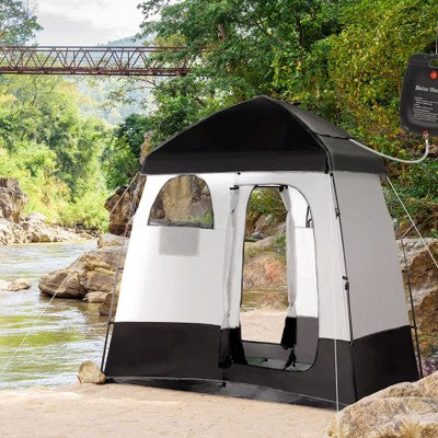  DSVIMOY Shower Tent, Pop Up Privacy Shelter For Camping, Dressing Changing Room, Portable Instant Outdoor Shower Tent, Black, 86.6"*49.2"*90.5"
