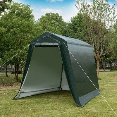  Costway 6'x8' Patio Tent Carport Storage Shelter Shed Car Canopy Heavy Duty Green