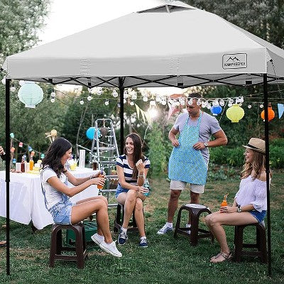  Anybear 10x10FT White Pop Up Canopy Tent With Adjustable Legs