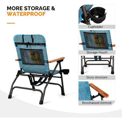  VINGLI Aluminum Folding Camping Chair,Backpack Camping Chair For Adults With Cup Holder, Heavy Duty Outdoor Chairs Support 300LBS,Lawn Chairs