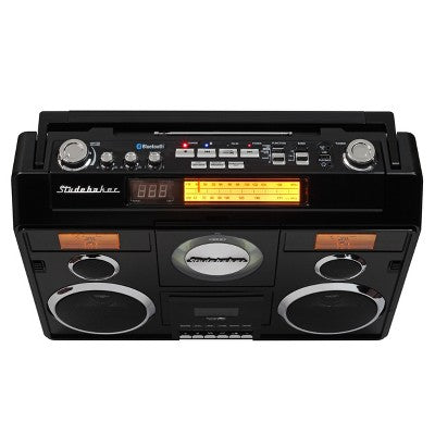  Studebaker SB2140 Sound Station Portable Stereo Boombox With Bluetooth, CD, AM/FM Radio And Cassette Player/Recorder