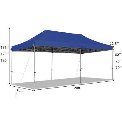  Costway 10'x20' Pop Up Canopy Tent Folding Heavy Duty Sun Shelter Adjustable W/Bag