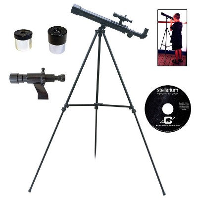  Galileo 500mm X 45mm Children's Astronomical And Terrestrial/Land Telescope Kit - Black