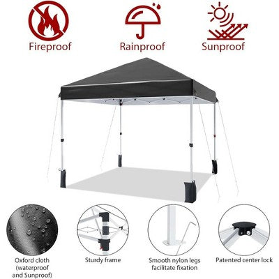  Outdoor Tent, Portable Coating Tent 10 X 10 Ft, Picnic Tent, Folding Canopy Tent With Hand Bag, Waterproof Windproof UV Protection Tent, Black