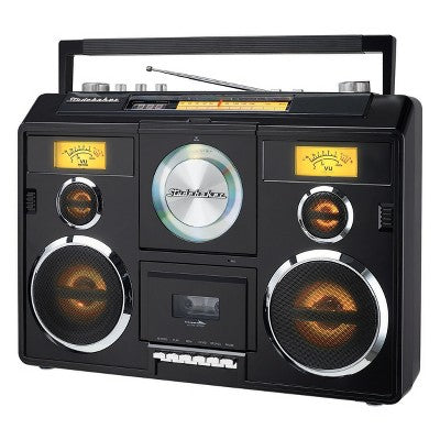  Studebaker SB2140 Sound Station Portable Stereo Boombox With Bluetooth, CD, AM/FM Radio And Cassette Player/Recorder