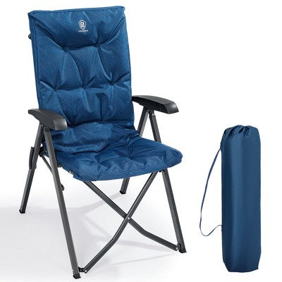  EVER ADVANCED Folding Padded Camping Chair 4 Positon Adjustable Recliner With High Back Support Portable For Adults, 300lbs Weight Capacity