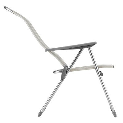  Lafuma Alu Cham Adjustable Lightweight Ergonomic Rust-Free Outdoor Folding Patio Armchair With 5 Seating Positions & Batyline Ventilated Fabric, Rye