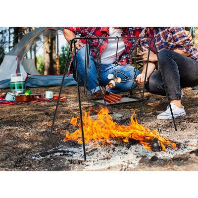  Bruntmor Cast Iron Outdoor Portable Swing Hanging Campfire Cooking Stand