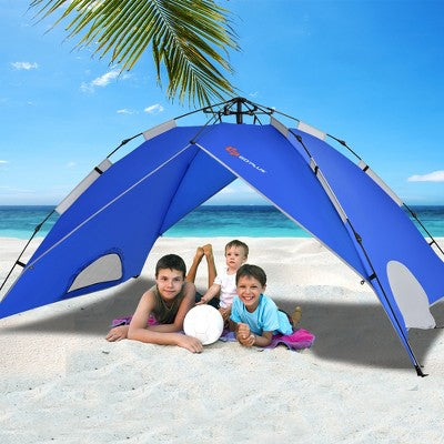 Costway 4 Person Instant Pop-up Camping Tent 2-in-1 Double-Layer Waterproof Tent