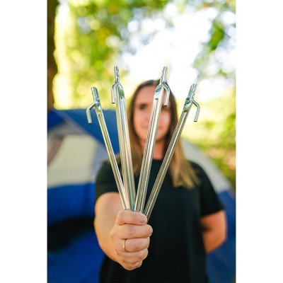  Stansport Steel 12-Inch Tent Stakes - 4 Pack