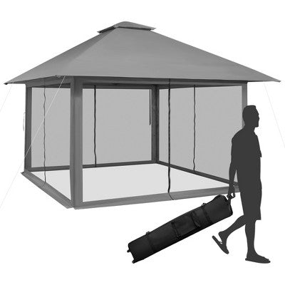  Costway 13x13ft Pop-up Instant Canopy Tent Mesh Sidewall UV50+ Adjust Outdoor Patio